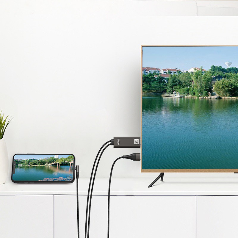 Cáp chuyển đổi iphone sang hdmi 1080p hd hoco ua14 chính hãng dài 2m