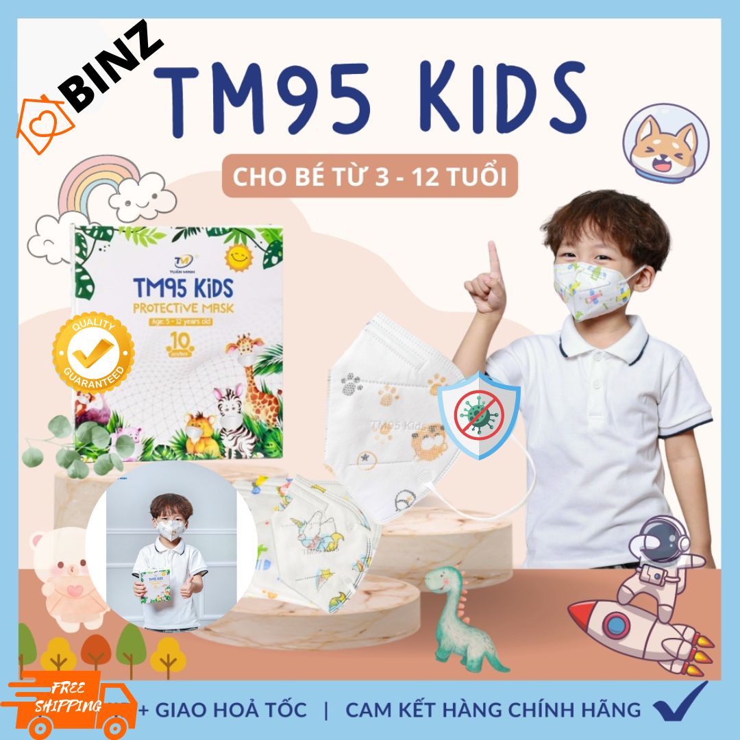 Khẩu trang trẻ em n95 tm95 kids không van shb pro mask ffp2 4 lớp