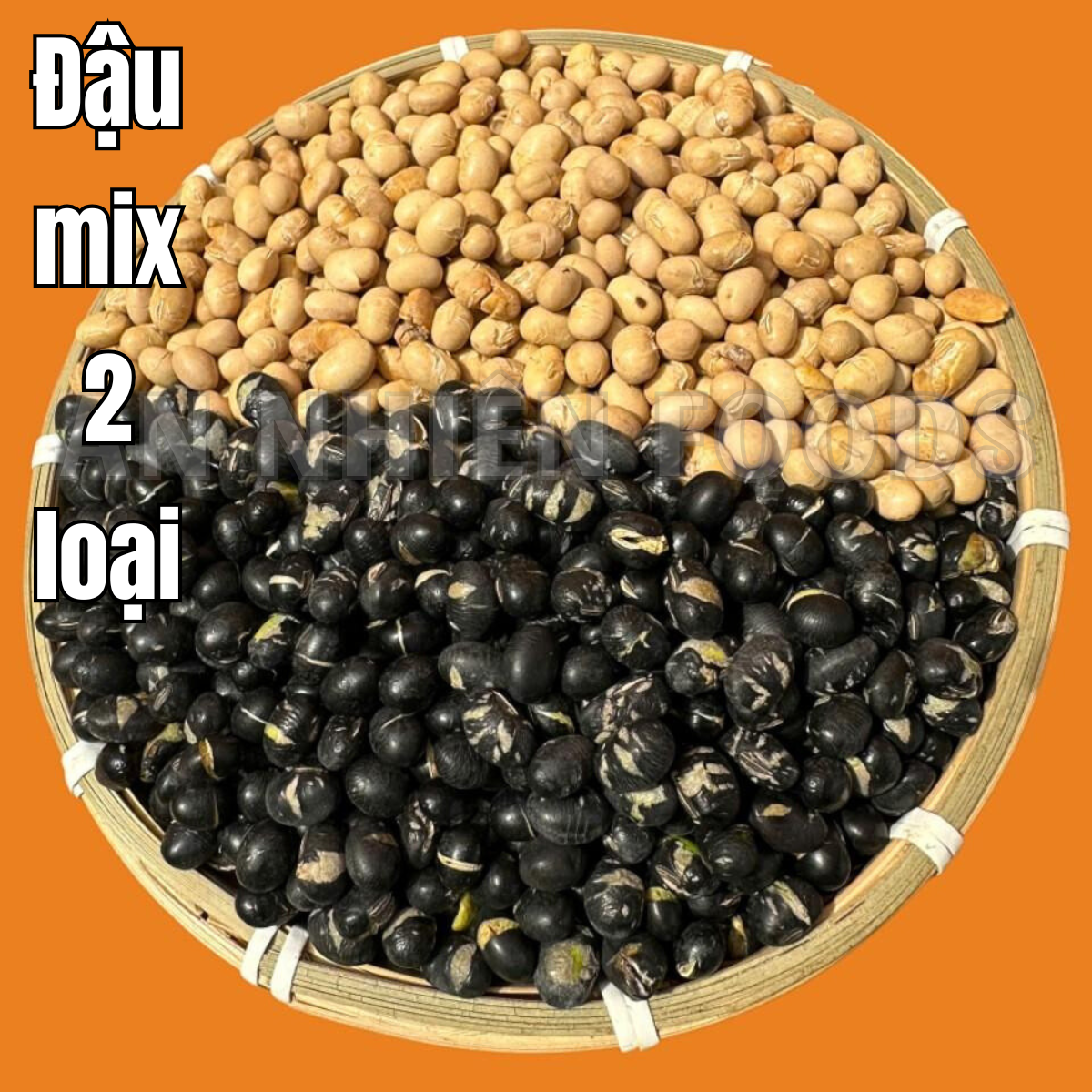 Đậu mix 2 loại (đậu nành sấy, đậu đen sấy giòn rụm)- [Khối lượng tịnh, không tính bao bì]