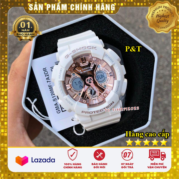 Đồng Hồ NAM NỮ G Shock GMAS120 Hiển Thị Thời Gian Kép - Chống Nước - Đồng hồ P&T [ FreeShip- Hàng cao cấp- Full box ]