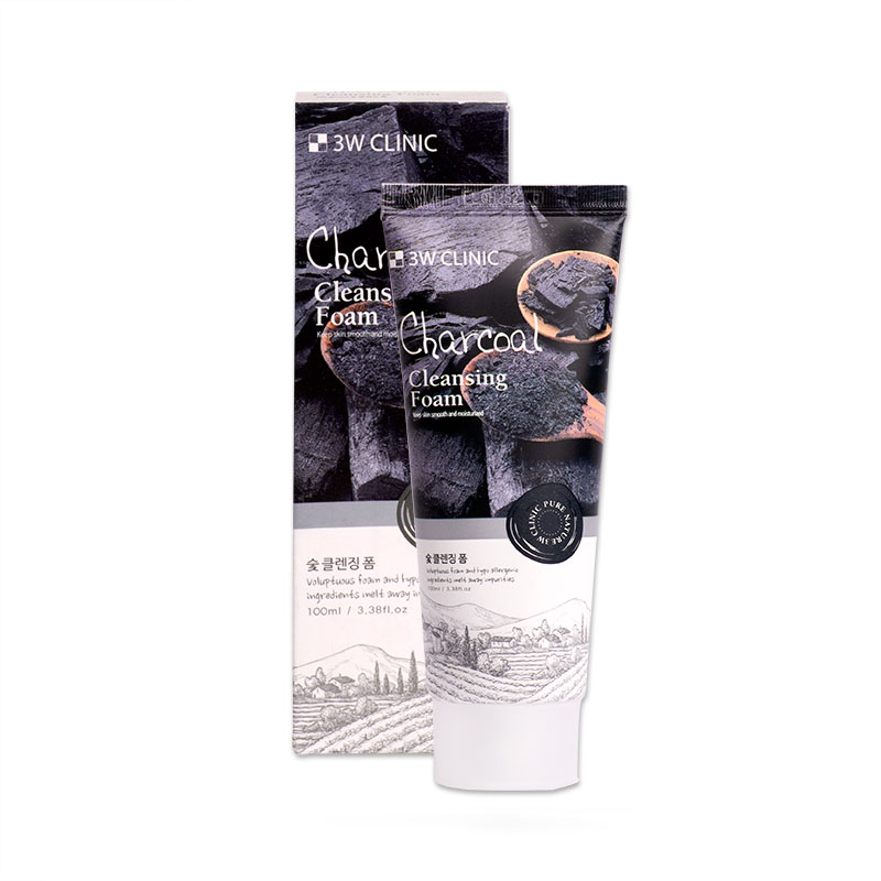 Sữa rửa mặt Than Hoạt Tính 3W Clinic Charcoal Cleansing Foam 100ml