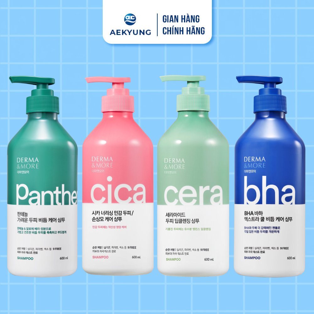 Dầu Gội Đầu Derma More Làm Sạch Cho Tóc Gàu Tóc Bết Cho Tóc Chắc Khỏe Dung Tích 600ml