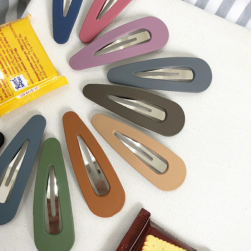 [LẺ 1 CÁI]  MỚI  KẸP TÓC OVAL GIỌT NƯỚC MÀU TRƠN XINH XẮN SHOP BEECOW