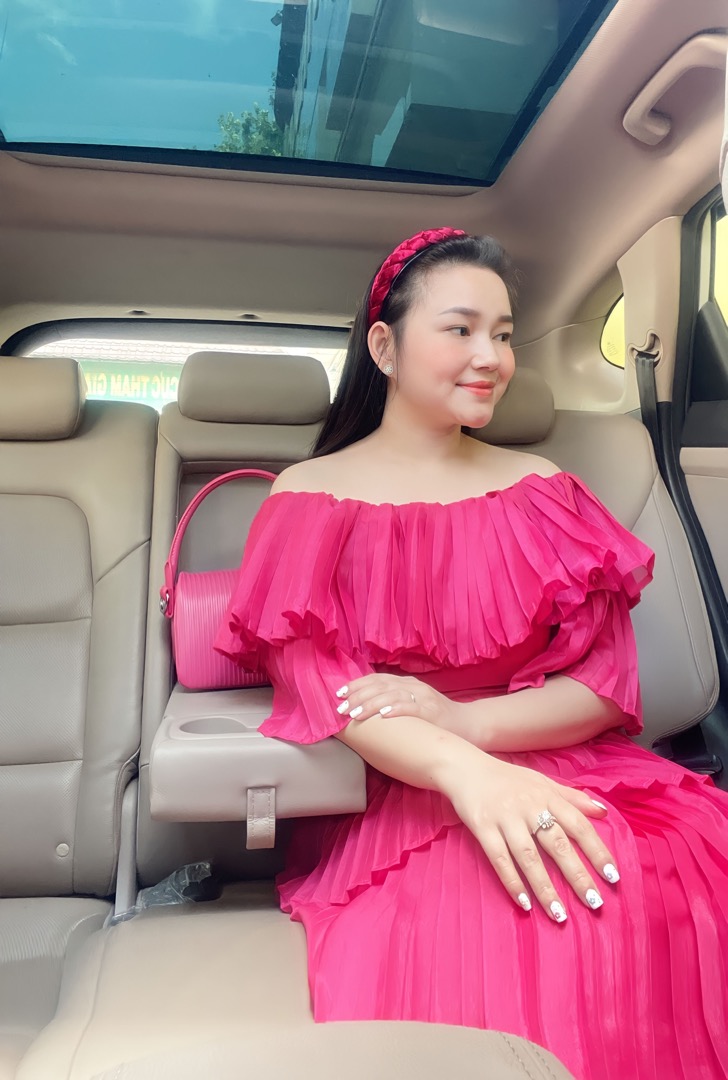 Coco sin - đầm trẹt vai hồng dập ly dự tiệc sang chảnh