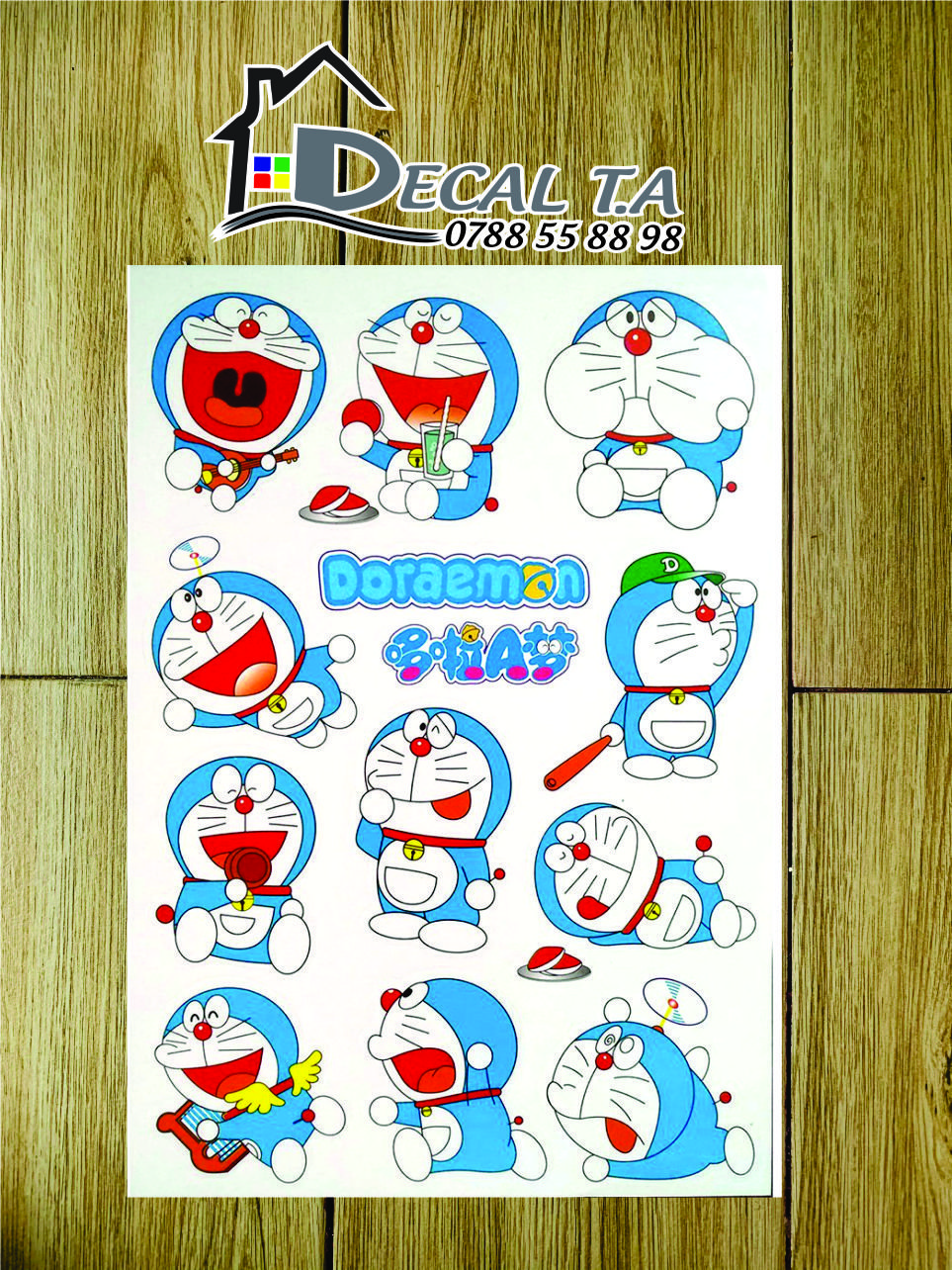 Ticker Doremon logo nổi dán xe máy, xe Ôtô, laptop, Đt, nón bảo hiểm ( giao 1 hình ngẫu nhiên trong 1 tấm lớn)