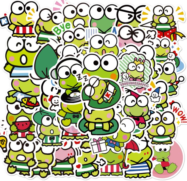 [HCM]Bộ Sticker CON ẾCH COLOBBY decal hình dán chống nước trang trí xe laptop nón bảo hiểm vali #142
