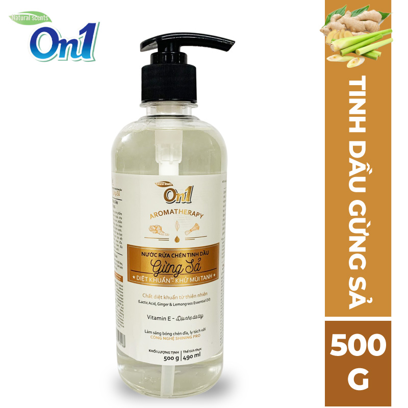 Nước rửa chén ON1 tinh dầu gừng sả 500g N5502