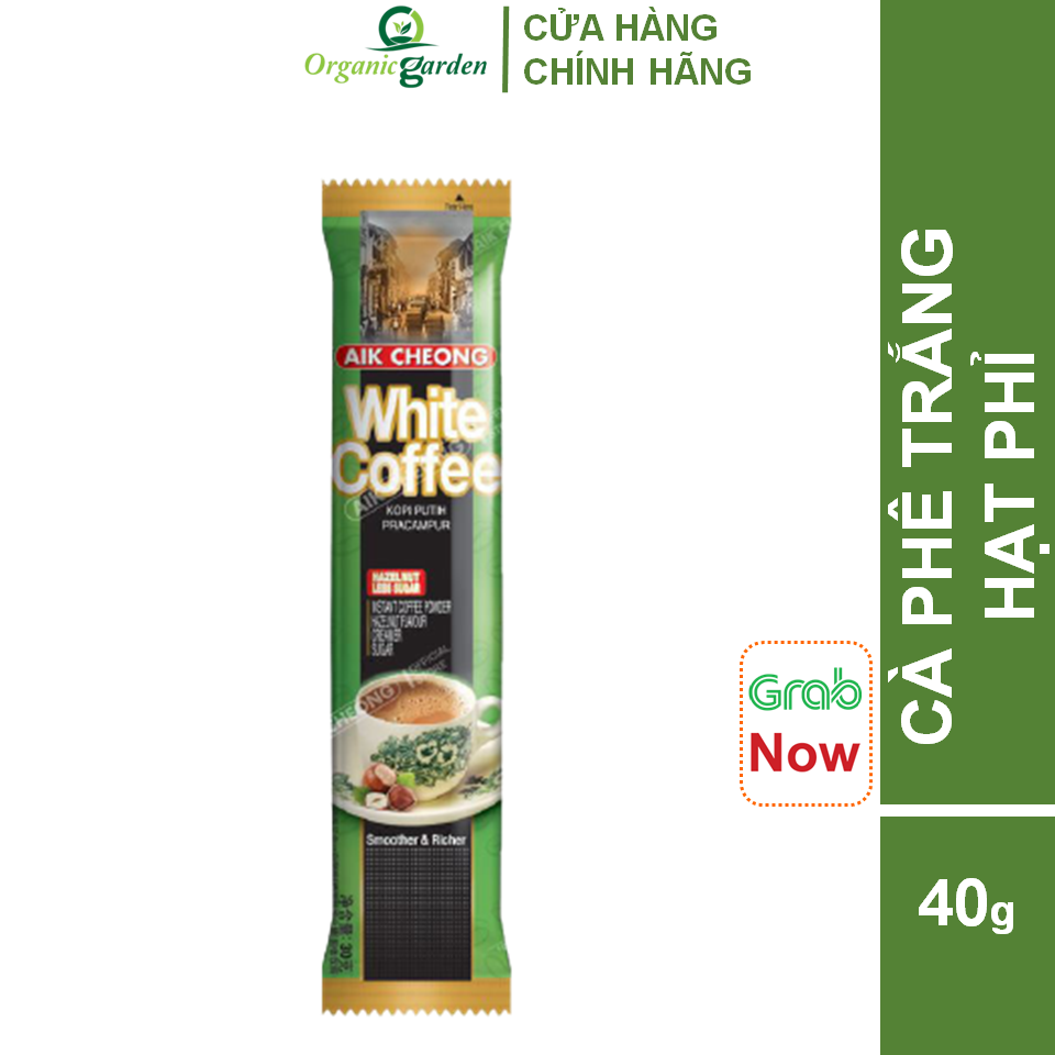 Cà phê trắng hạt phỉ 4 trong 1 aik cheong malaysia - white coffee hazelnut 40g