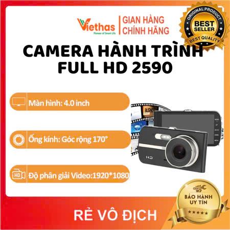 Camera hành trình full hd 1296p dual lens trước- sau elitek 2590 + tặng thẻ 16gb