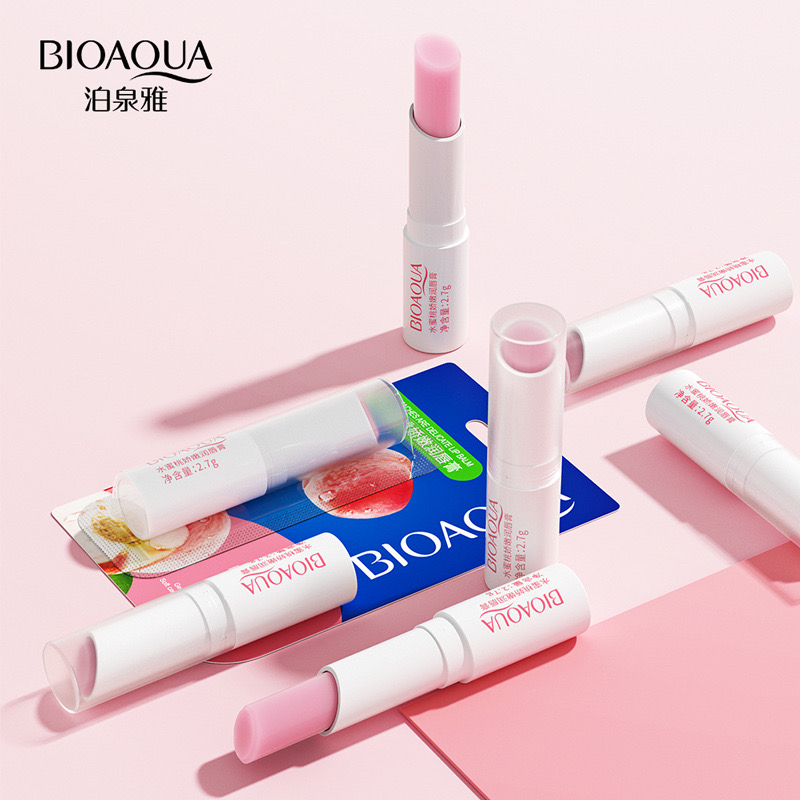 Son dưỡng môi hương đào Bioaqua giúp mềm mịn, chống nứt nẻ khô môi 2,7g B002
