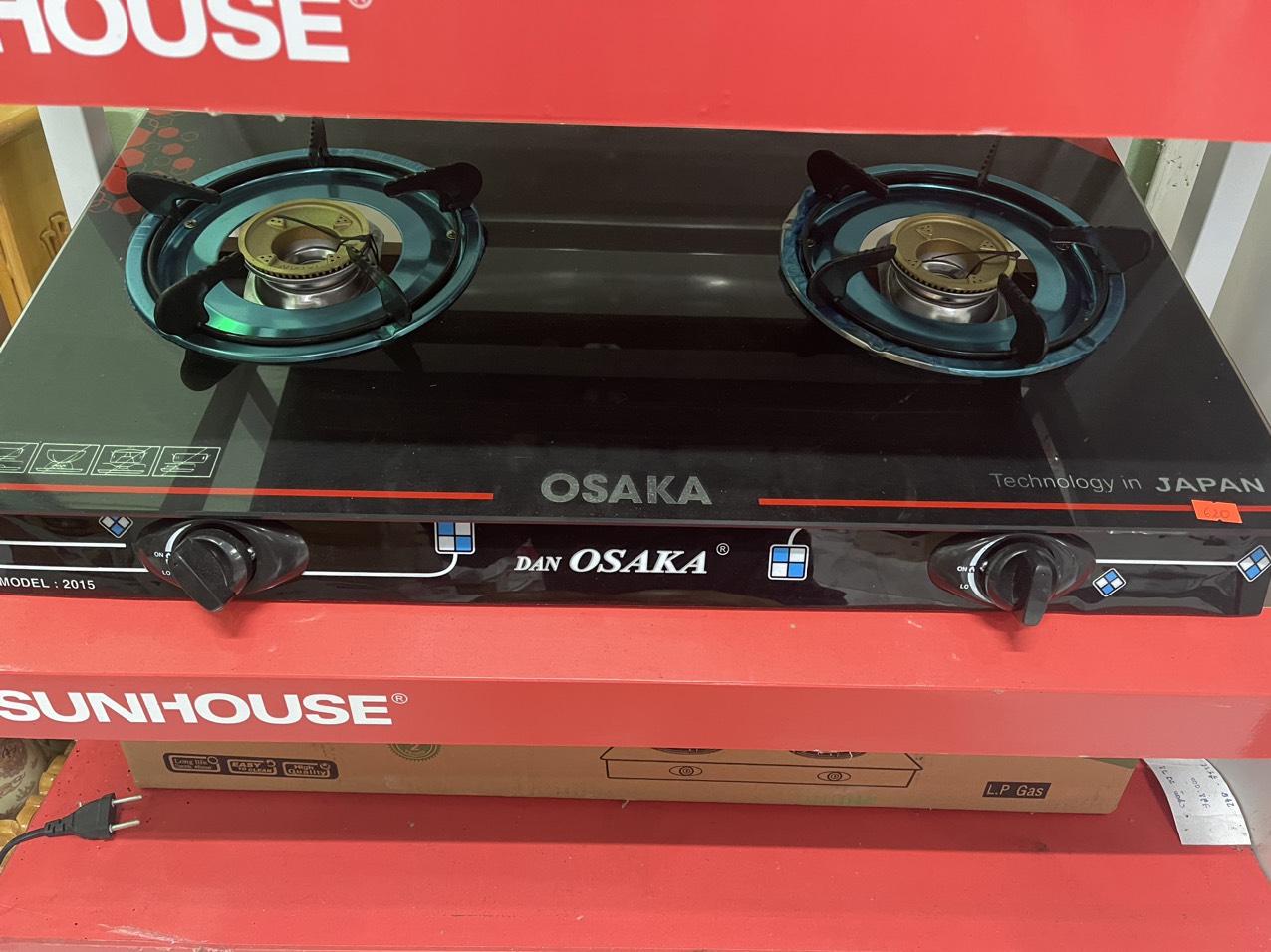 Bếp gas đôi osaka mặt kính - giá tại kho