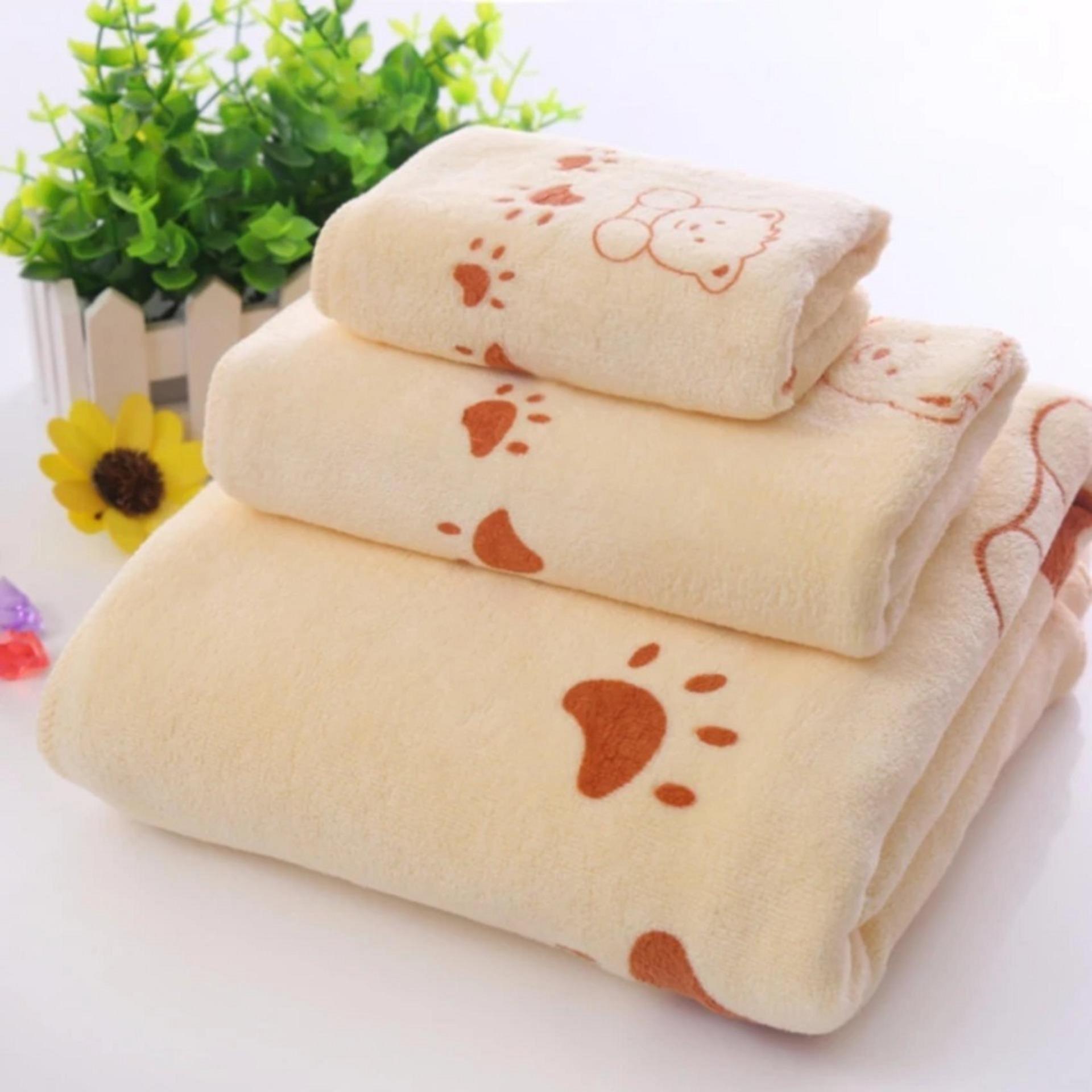 Bộ 3 khăn tắm khăn mặt khăn lau tóc cao cấp - Sét 3 khăn thái - Bộ 3 khăn tắm Thái Lan - khăn tắm cho mẹ và bé
