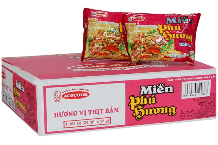 Thùng 24 gói miến phú hương acecook vị thịt bằm