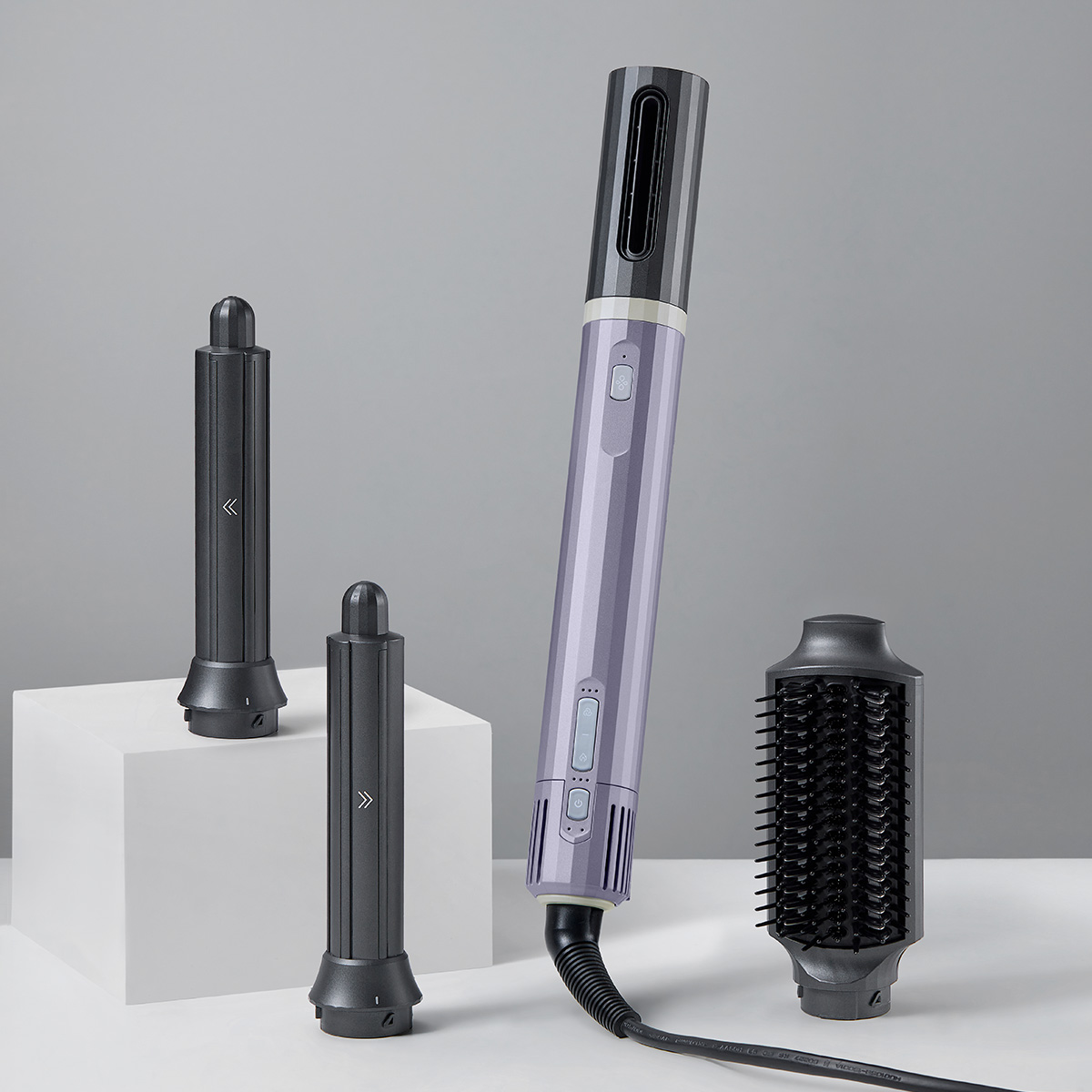  Máy sấy tóc tạo kiểu LocknLock Multi Hair Dryer công nghệ ION âm 5 loại đầu sấy màu xám ENA526GRY 