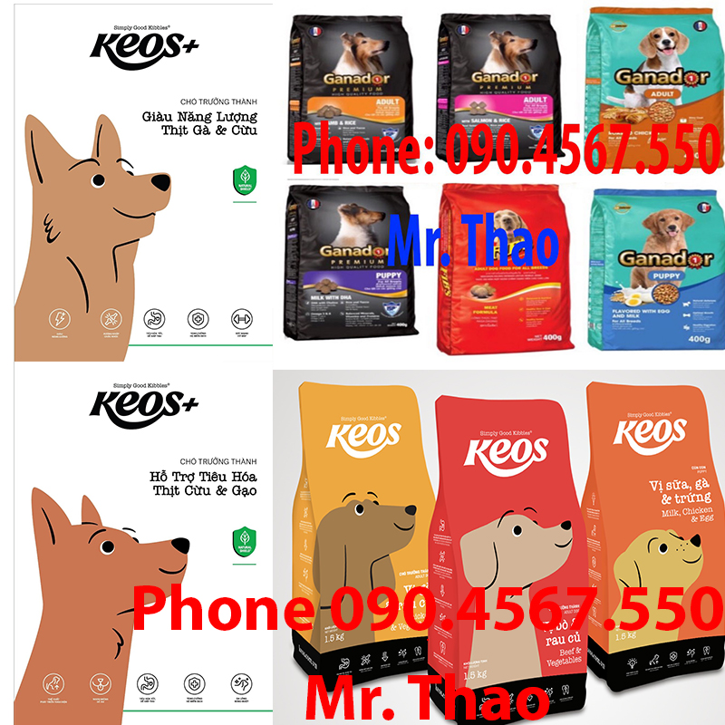 10kg thức ăn hạt khô ganador , đồ ăn cho chó con/chó lớn, cừu , trứng sữa , cá hồi , sữa dha , fib's , keos , đủ mùi vị