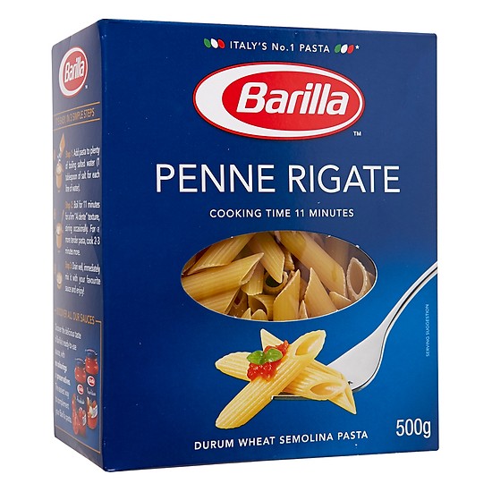 Mỳ nui barilla hình ống tre & hình xoắn các loại 500g