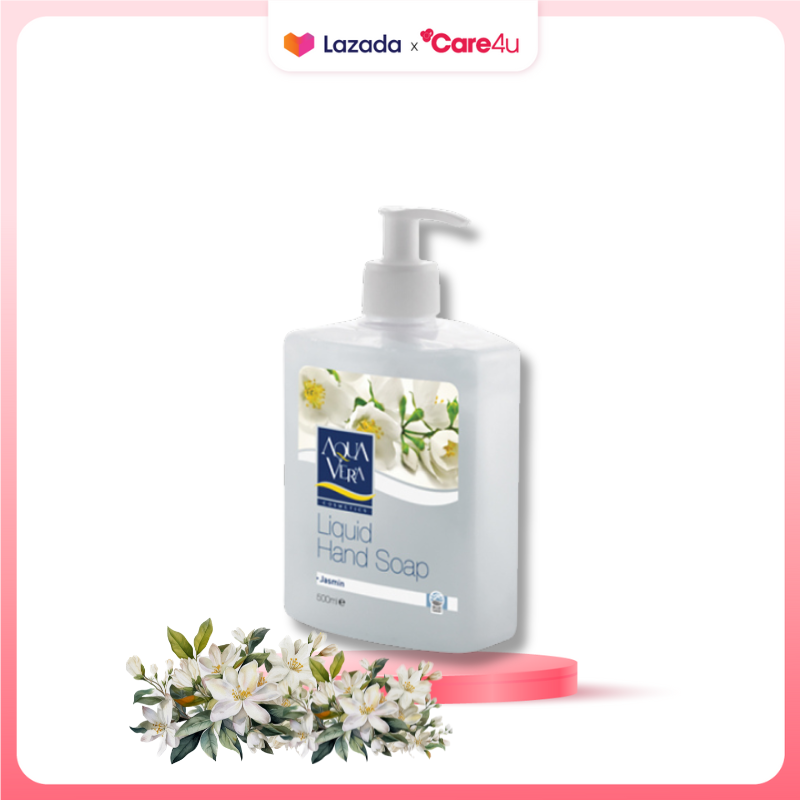 [Mua 2 tặng 1 tăm nhựa care4u] Nước rửa tay tạo bọt dưỡng chất Hoa nhài AQUAVERA 500ml