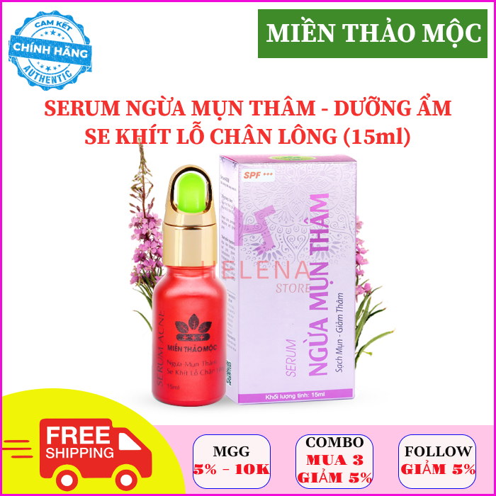 Serum ngừa mụn, trắng da mặt acne serum miền thảo mộc trị mụn, thâm, trắng da, dưỡng ẩm, se khít lỗ chân lông