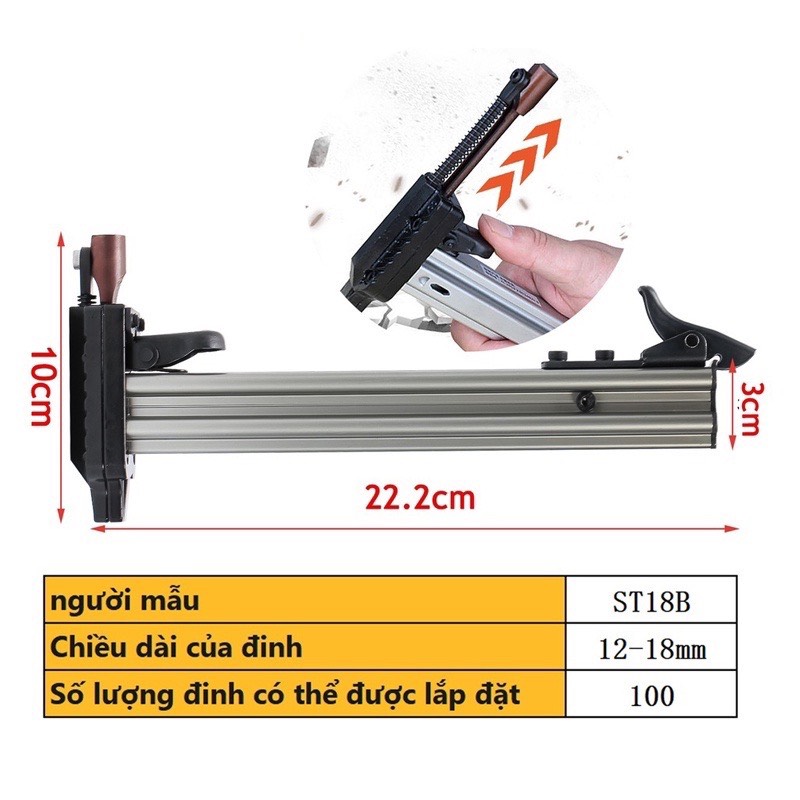 Dụng cụ đóng đinh tự động st18b, Búa đóng đinh bê tông tiện lợi cho dân kỹ thuật xây dựng sửa chữa