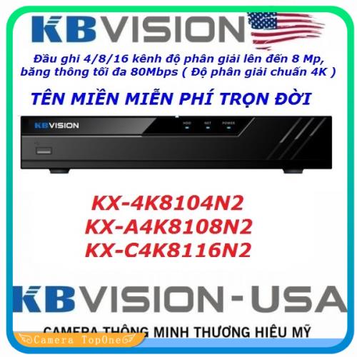 ĐẦU GHI IP 8 KÊNH KBVISON KX-4K8104N2 / KX-A4K8108N2 /  KX-C4K8116N2  ( Mã mới C4K8116SN2)- HỖ TRỢ CAMERA LÊN ĐẾN 8.0MP - H264 / H265