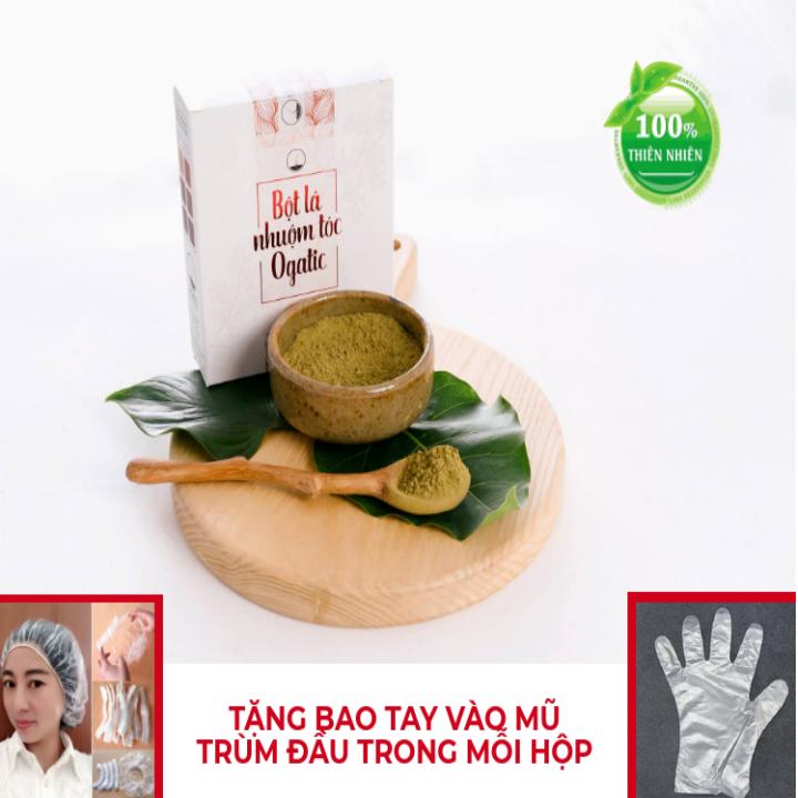 Bột lá nhuộm tóc Ogatic-nâu đỏ