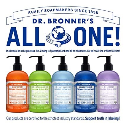 Sữa tắm hữu cơ 4in1 dr-bronner's organic-sugar-soap