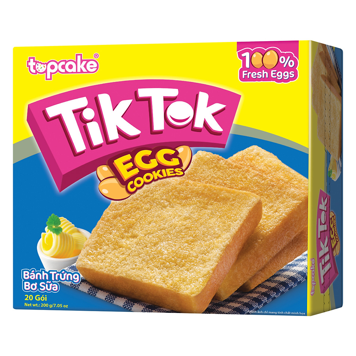 Bánh Quy trứng bơ Tik Tok hộp 120g - 00252 VỊ BƠ SỮA CAPOCHINO