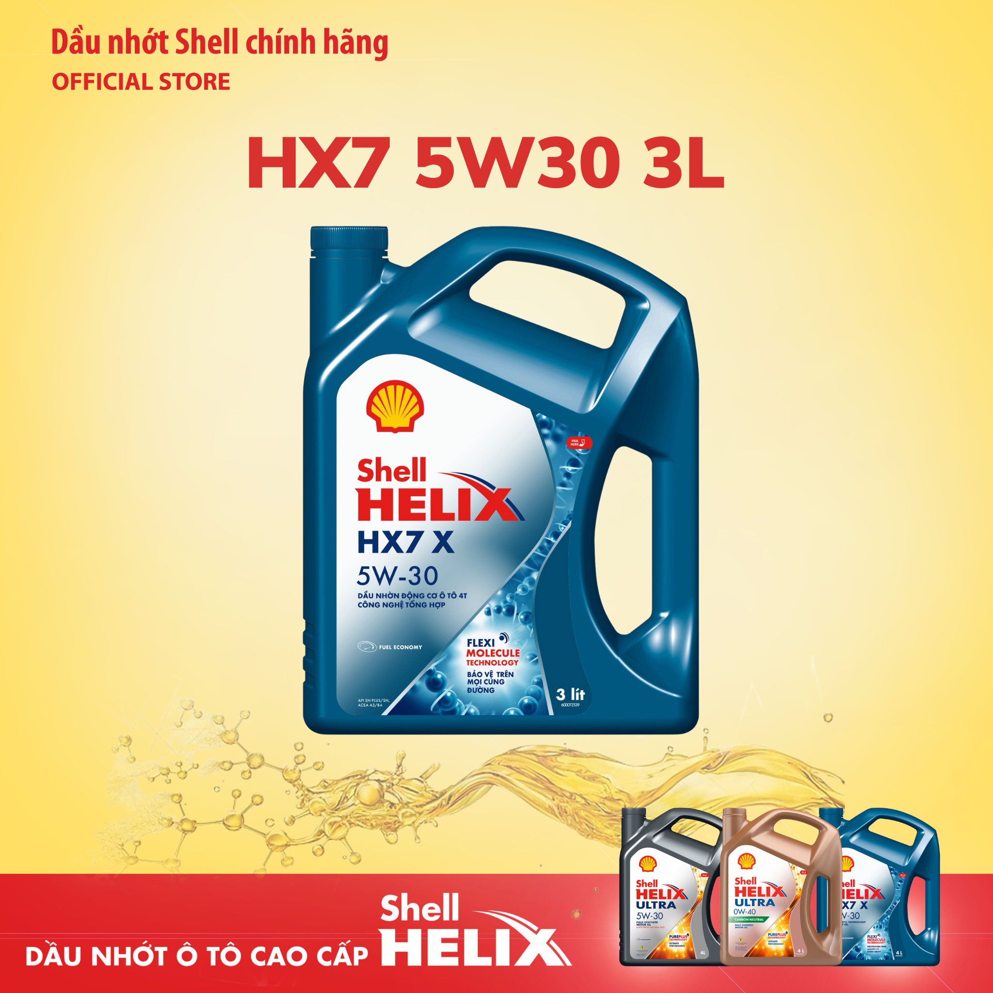 Dầu nhớt xe hơi cao cấp helix hx7 5w30 3l
