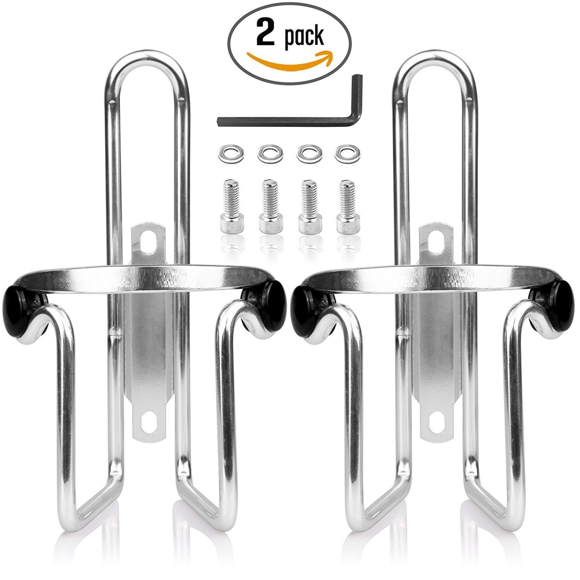 Giá đỡ bình nước xe đạp chất liệu thép cao cấp (2 cái) + 4 ốc vít lắp vào xe đạp + 1 dụng cụ lắp ốc vít B02