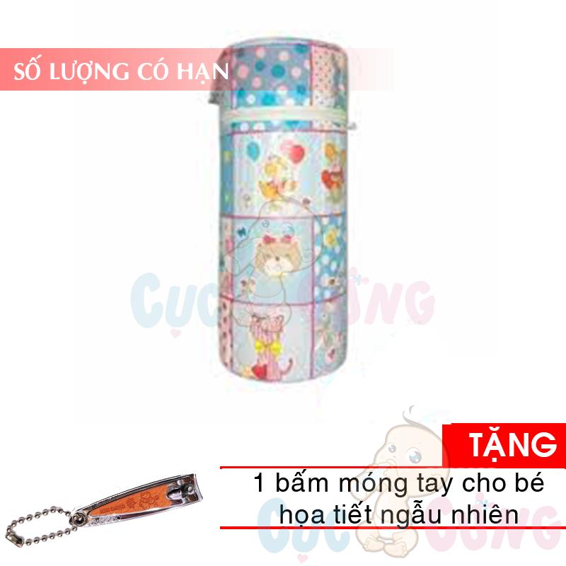 Ủ bình sữa Hello BaBy đơn - họa tiết ngẫu nhiên Tặng 1 cắt móng tay họa tiết ngẫu nhiên - u binh sua