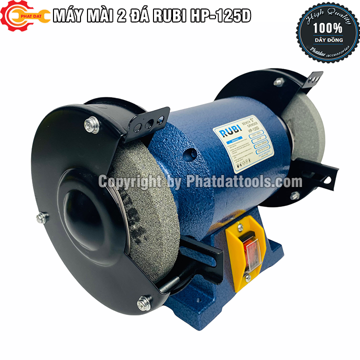 Máy mài 2 đá rubi hp-125d-công suất 150w-động cơ dây đồng 100%-bảo hành 6 tháng