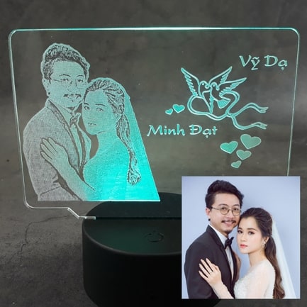 Quà Tặng Sinh Nhật, Kỷ Niệm Ý Nghĩa Cho Người Yêu Nam Nữ, Bạn Gái, Bạn Trai - Đèn Led Khắc Ảnh Chân Dung - LCN04