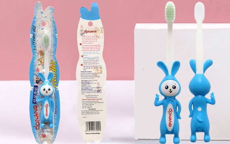 Combo bàn chải đánh răng dpnano rabit lông mềm và kem đánh răng kodomo 40gram cho bé