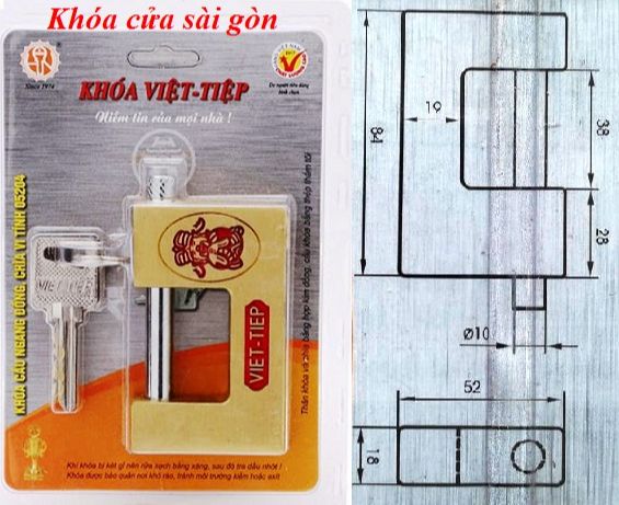 Ổ khóa cầu ngang thần tài việt tiệp 5204 - chìa siêu chống trộm