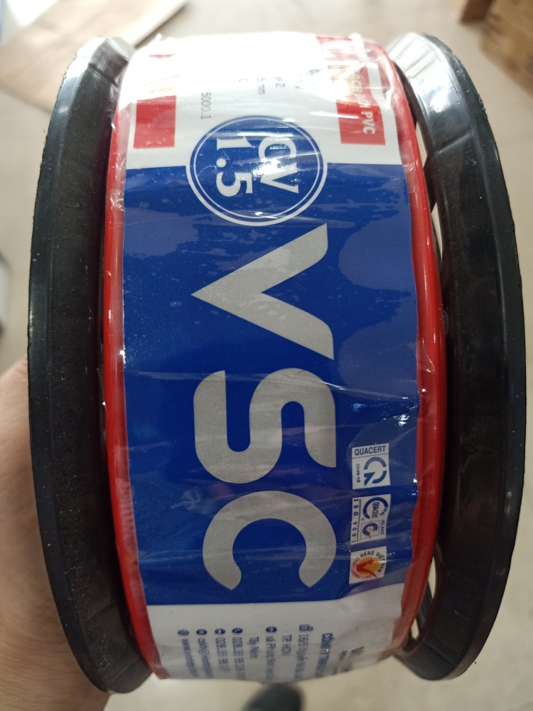 [TẶNG BÚT THỬ ĐIỆN] DÂY ĐIỆN ĐƠN  VĨNH THỊNH CV1.5 VSC -RUỘT ĐỒNG BỌC CÁCH ĐIỆN PVC- CUỘN 100 MÉT