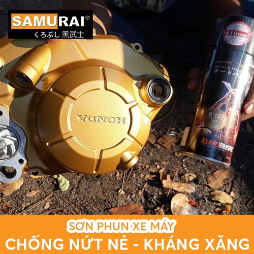 COMBO Sơn Samurai cho lốc máy màu vàng đồng 123