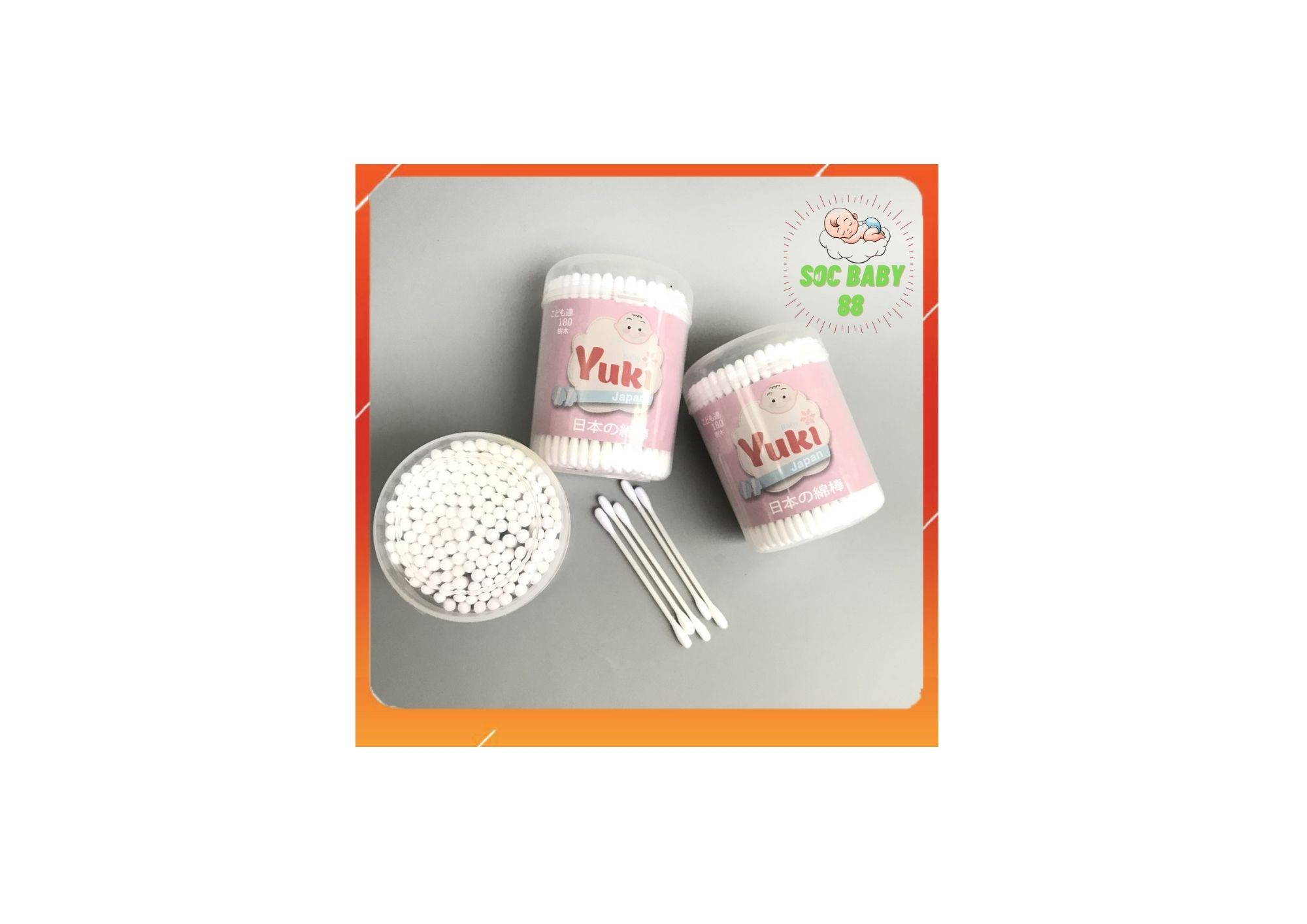 Tăm bông ngoáy tai cho trẻ em yuki , tăm bông yuki soc baby 88 cho bé yêu