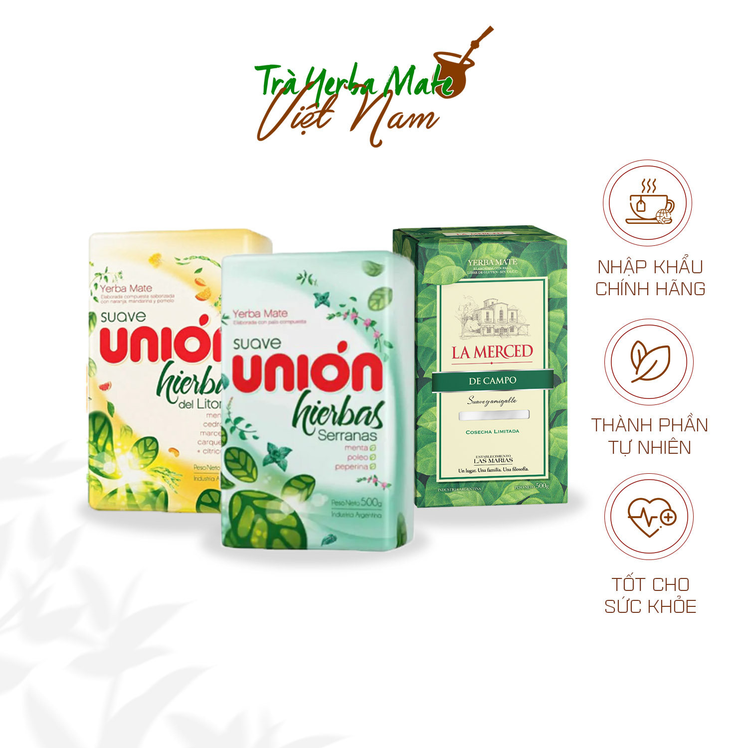 Trà Nam Mỹ Yerba Mate vị Bạc hà Union Suave. Mùi vị thơm mát, ngọt nhẹ và có vị bạc hà tươi.