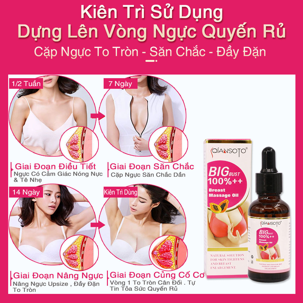 Qiansoto Tinh Dầu Nở Ngực Tăng Ngực Tăng Vòng 1 Enhancement Breast Oil Massage Upsize 4