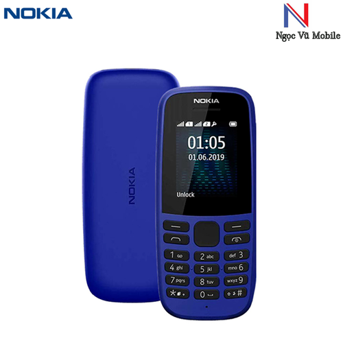 Điện thoại nokia 105 dual sim 2019, màn hình tft, 1.77" 65.536 màu, danh bạ 2000 số, dung lượng pin 800 mah