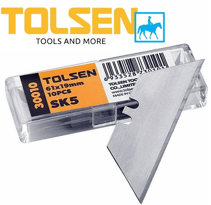 Bộ 10 lưỡi dao rọc giấy 61x19mm sk5 tolsen 30010