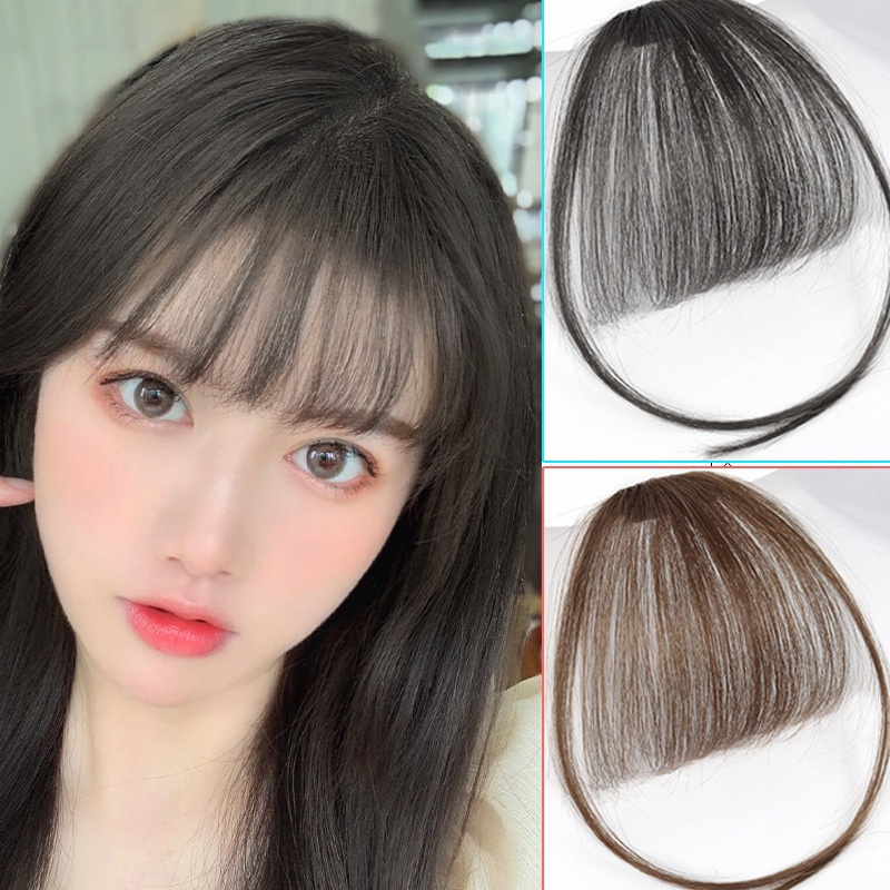 Tóc giả mái thưa, mái giả bằng tóc thật 100% dệt tay - tóc mái giả thưa tóc thật hàn quốc