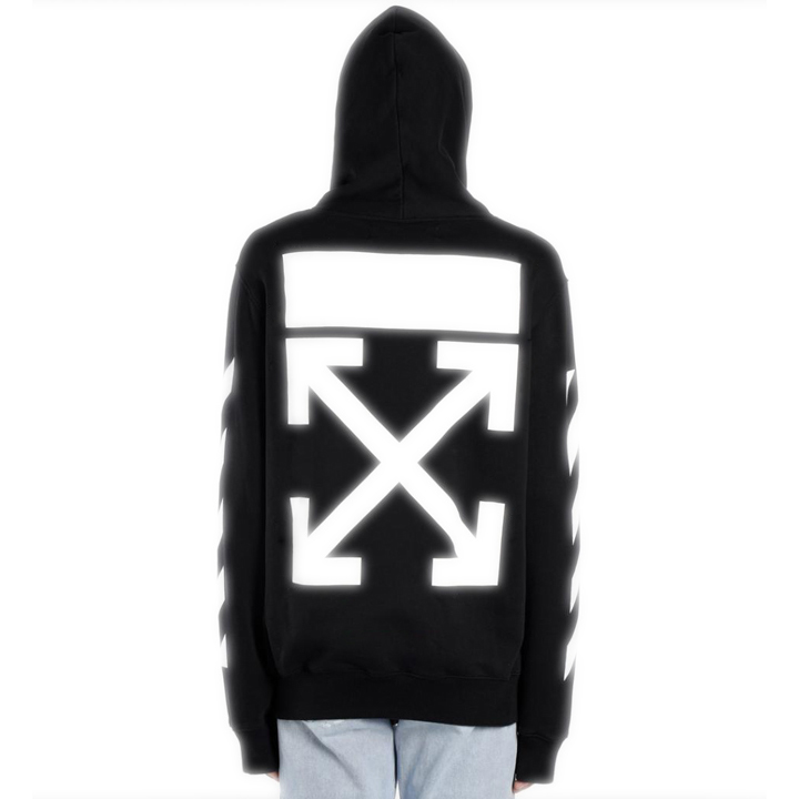 áo hoodie BLACK OFF WHITE phản quang, áo hoodie white off black phản quang