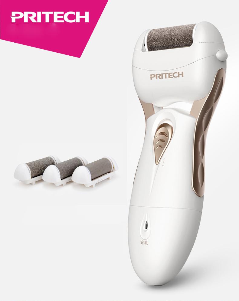Máy chà gót chân tẩy tế bào chết, da chết PRITECH (kèm 3 lưỡi chất liệu lưỡi thạch anh) (cao cấp)
