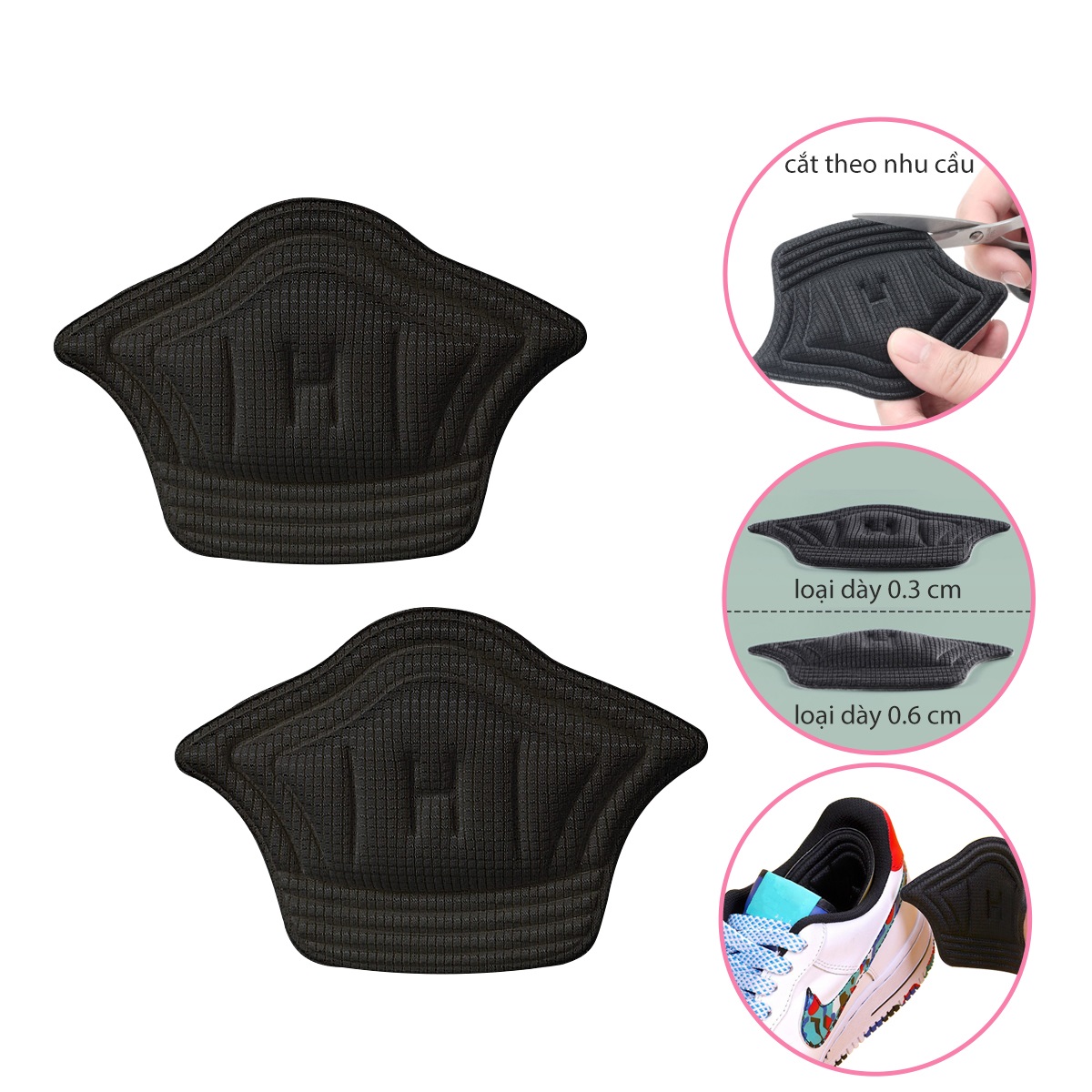 Lót giày giảm size, bảo vệ gót sau dùng cho giày thể thao nam nữ_Belimart_PK176