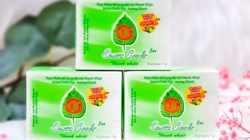 Sensa cools bột sủi thanh nhiệt. giải nhiệt. nhiệt miệng. bột sủi.