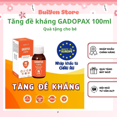 Siro Gadopax Forte - Tăng đề kháng vượt trội từ Châu Âu, Trẻ hết ốm vặt 100ml