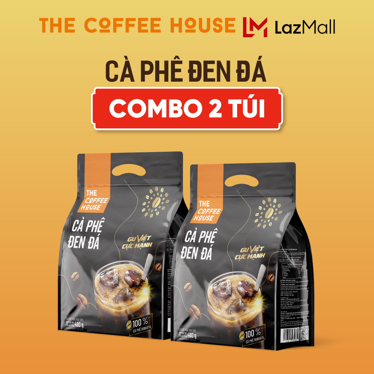 Combo 2 Túi cà phê đen đá The Coffee House