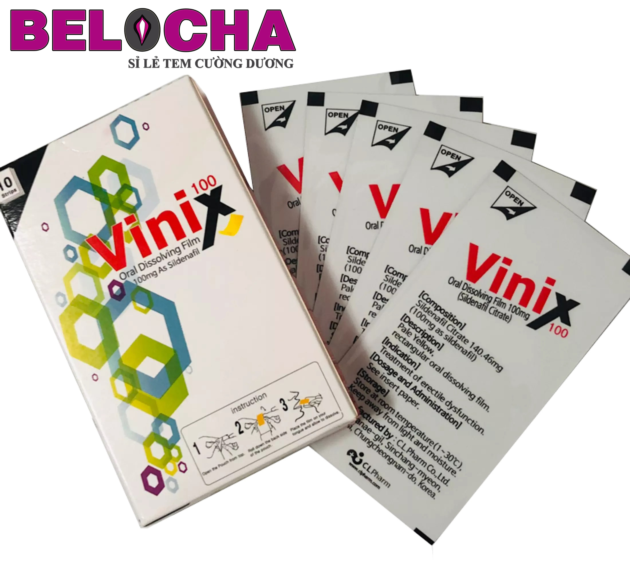 02 Tem ngậm Vinix 100mg | CLPharm HQ/CHE TÊN SẢN PHẨM