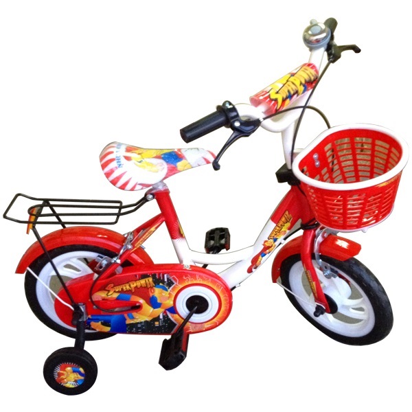 Xe đạp trẻ em 2 bánh Siêu Nhân đỏ cho bé trai từ 2-3 tuổi Size 12inch
